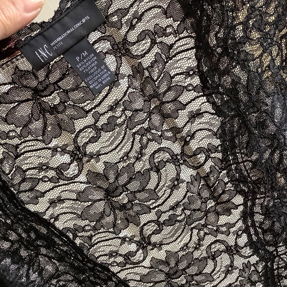 I.N.C Lace Jacket Tie Front Black Silver SZ PM - Picture 12 of 15